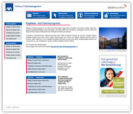 AXA Versicherungen Affiliate Portal